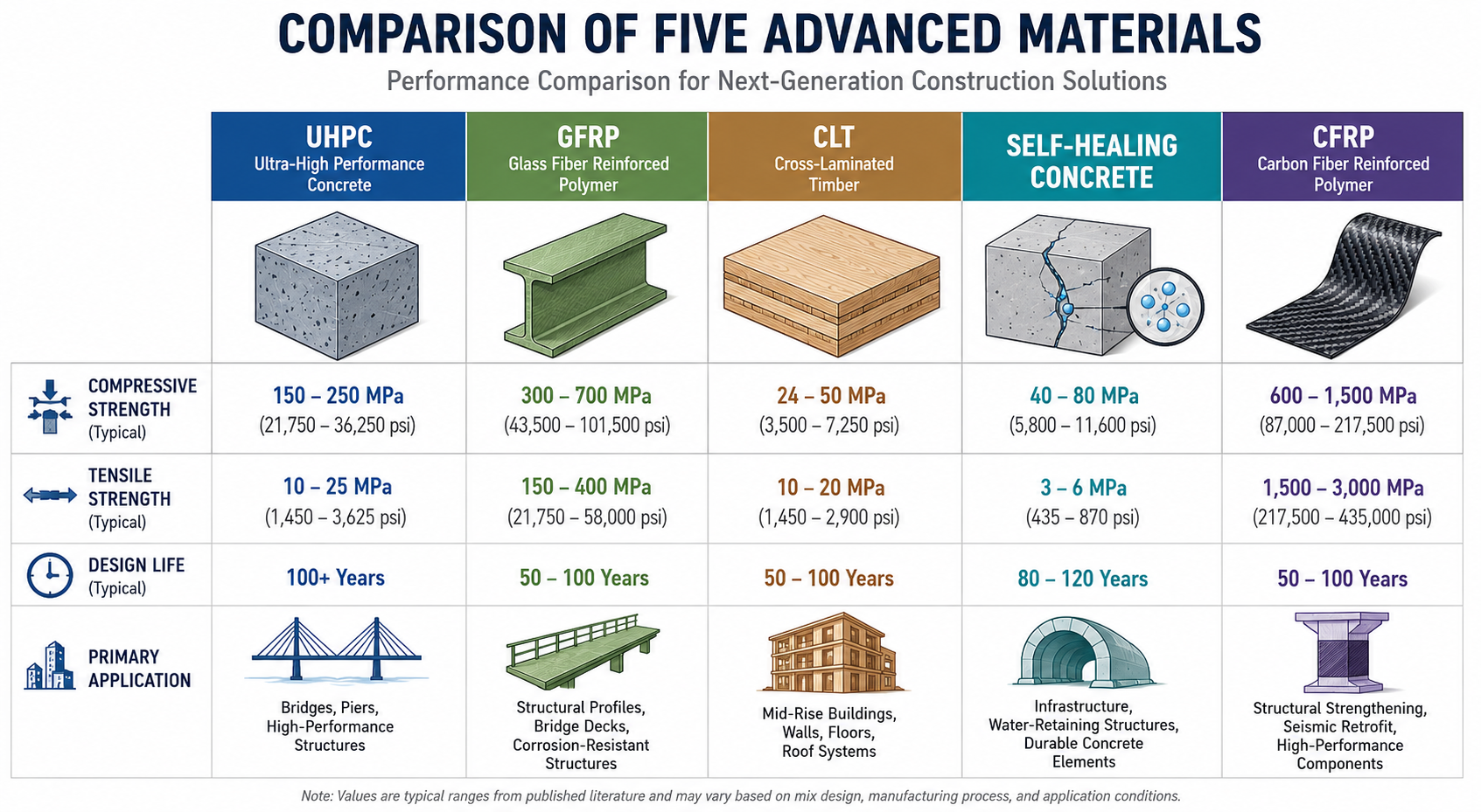 Advanced Materials Examples in Civil and Structural Engineering